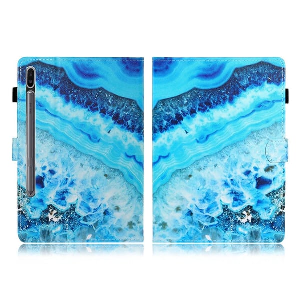 Samsung Galaxy Tab S7 Printing Lær Flippetui - Sea Wave