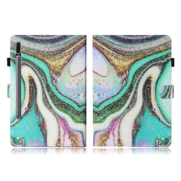Samsung Galaxy Tab S7 Printing Lær Flippetui - Shiny Powder