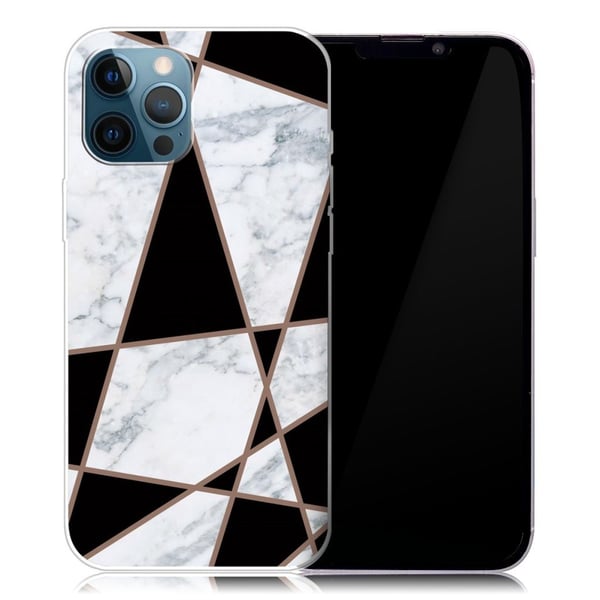 Marmordesign iPhone 13 Pro deksel - Fragment Av Svart Og Hvit Marmor