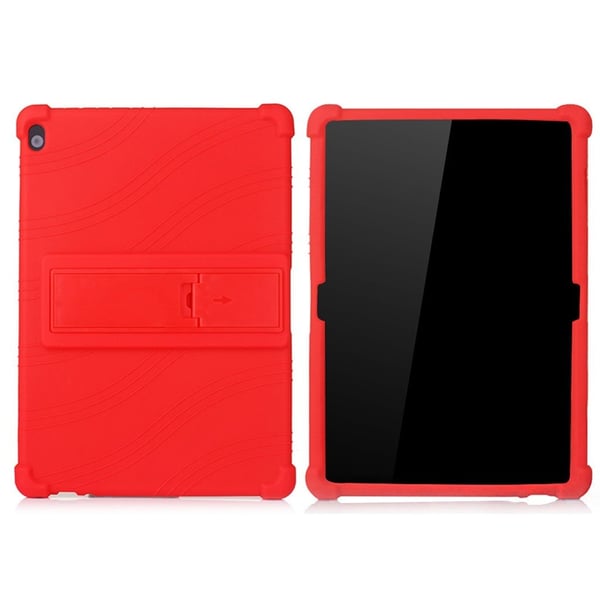 Silikon skyv ut kickstand-designet etui for Lenovo Tab M10 - Rød