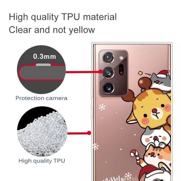 Joulu Samsung Galaxy Note 20 Ultra tapauksessa - Hirvi / Kissa / Lumiukko
