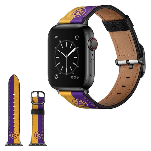 Apple Watch 40 mm dobbeltfarvet læderurrem - Gul / Lilla