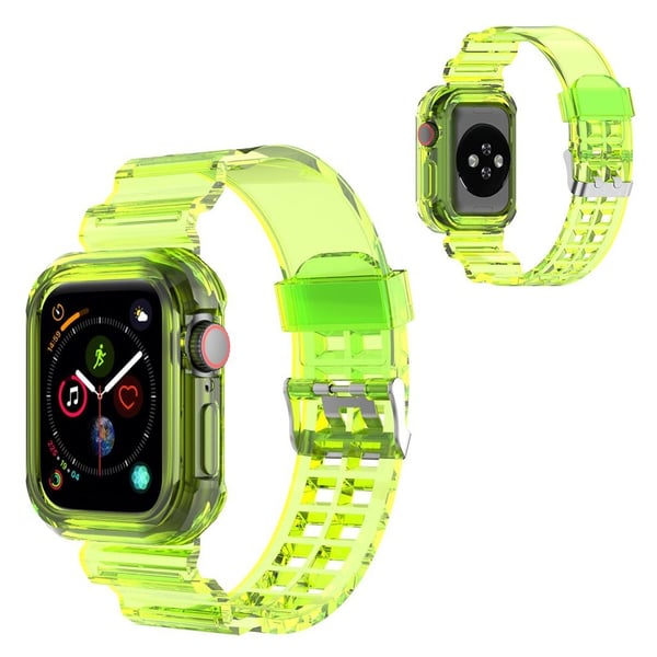 Apple Watch Series 6 / 5 40 mm silikoninnrammet klokkerem - Gjennomsiktig Gul