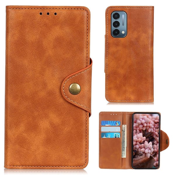 Alpha OnePlus Nord N200 5G flip etui i lær - Brun