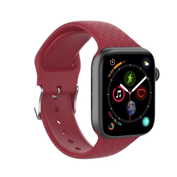 Apple Watch Series 5 40mm 3D strassi silikoninen kellonauha - Ruusunpunainen