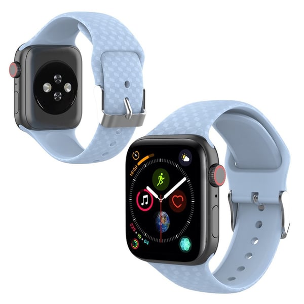 Apple Watch Series 5 44mm 3d Rhinestone Silikon smartklokke Bandet - Baby Blå