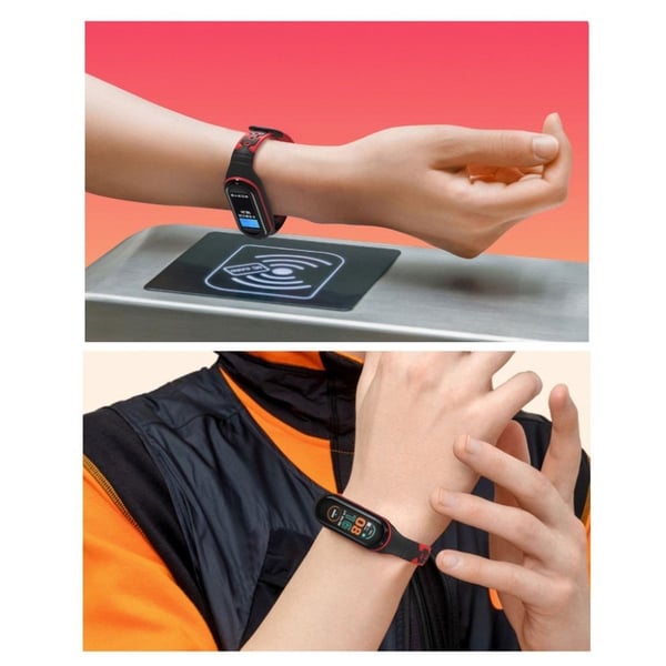 Xiaomi Mi Smart Band 6 tofarget klokkerem i silikon - Hvit / Lilla