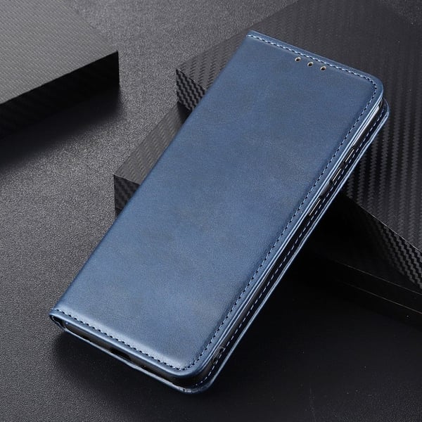 Flip Etui med Pung i Ekte Lær til Samsung Galaxy A32 - Blå