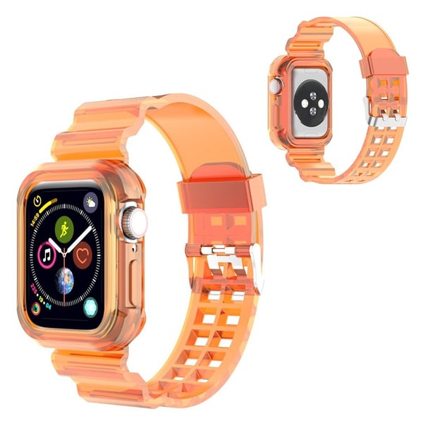 Apple Watch Series 6 / 5 40 mm silikoninnrammet klokkerem - Gjennomsiktig Oransje