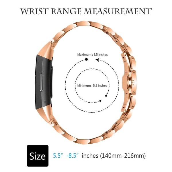 Fitbit Charge 4 / 3 klokkerem i rustfritt stål - Rose Gull