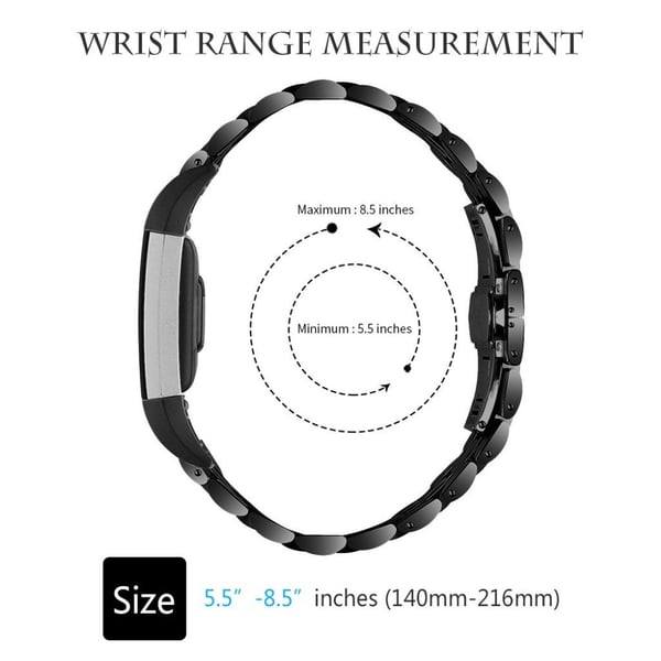 Fitbit Charge 2 klokkerem i rustfritt stål - Svart