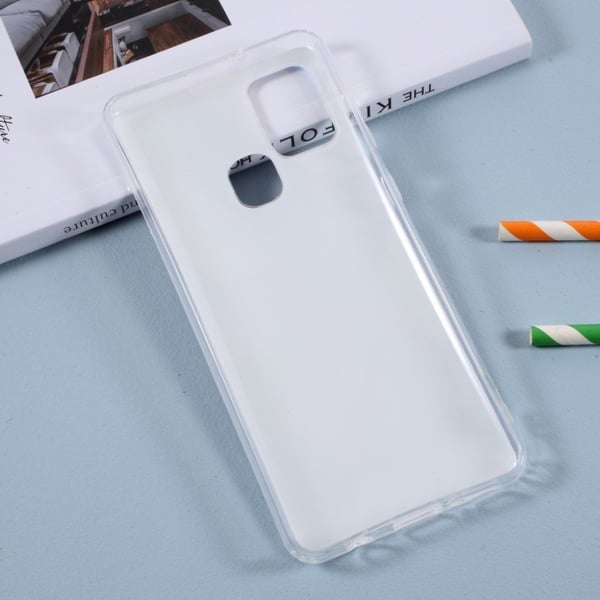 Marble design Samsung Galaxy A21s kotelot - Sininen / Valkoinen / Hopea