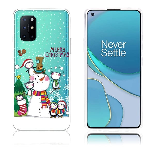 Christmas OnePlus 8T etui - Snowman and pingvin Christmas OnePlus 8T etui - Snowman and pingvin