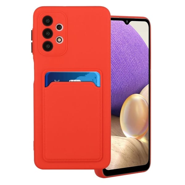 Card Holder Deksel til Samsung Galaxy A72 5G - Rød
