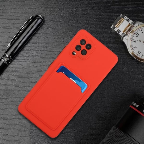 Card Holder Deksel til Samsung Galaxy A42 5G - Rød