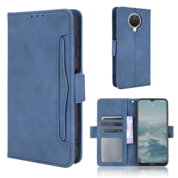 Modern-styled Læder Pung Etui til Nokia G20 - Blå