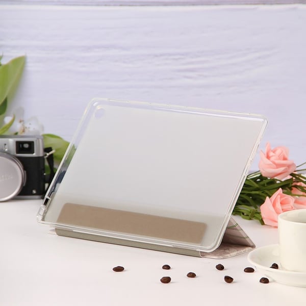 Huawei MediaPad M5 Lite 10 Trippelt Mønster Lær Flippetui - Rosa Blomst