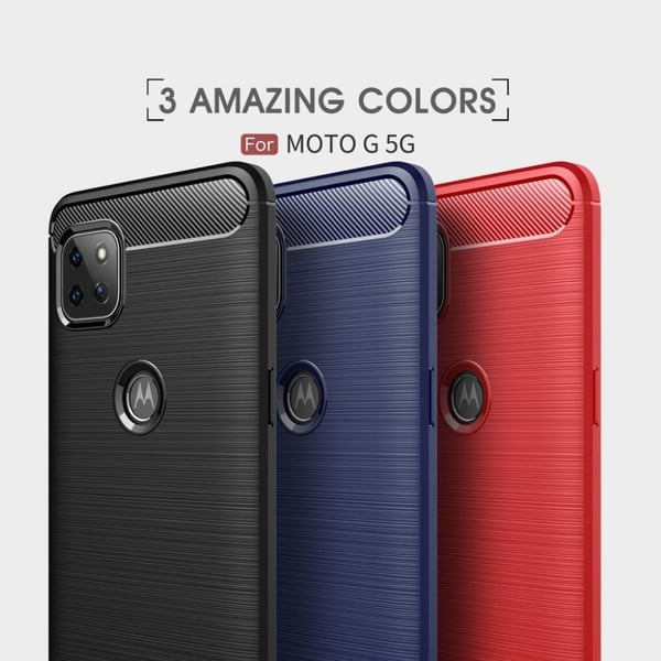 Carbon Flex Etui Motorola Moto G 5G - Blå
