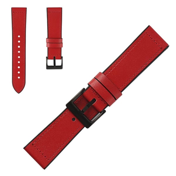 holdbar læder rem til Samsung Watch device - rød holdbar læder rem til Samsung Watch device - rød