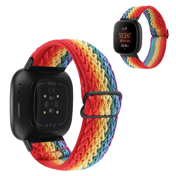 Fitbit Sense / Versa 3 nylon wave pattern watch strap - Multi-color