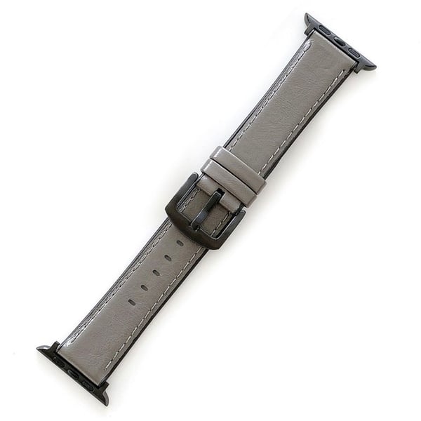 Apple Watch 40 mm klokkerem i silikon + lær - Grå