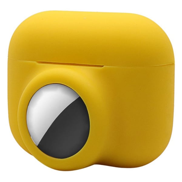 2-i-1 AirPods Pro / AirTags silikonetui - Gul 2-i-1 AirPods Pro / AirTags silikonetui - Gul