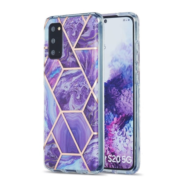 Marble Samsung Galaxy S20 Etui - Lilla