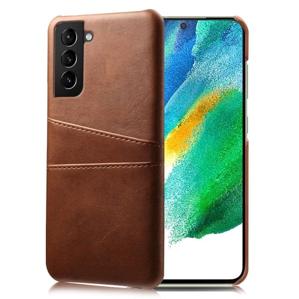 Samsung Galaxy S21 FE skal med korthållare - Brun