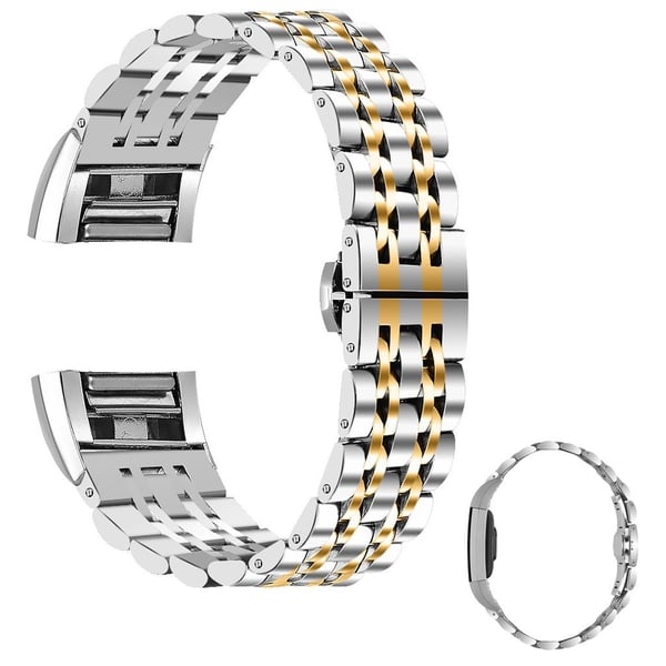 Fitbit Charge 2 stainless steel watch strap - Silver / Gold