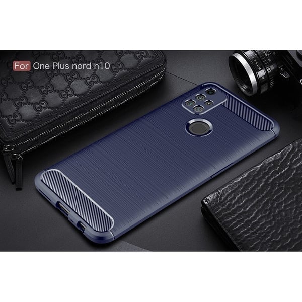Carbon Flex etui - OnePlus Nord N10 5G - blå