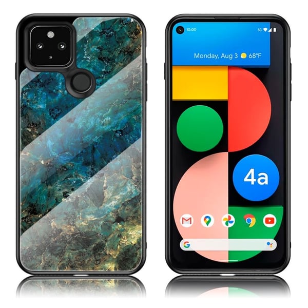 Fantasy Marble Google Pixel 4a 5G Deksel - Smaragd Klinkekule