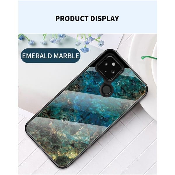 Fantasy Marble Google Pixel 4a 5G Deksel - Smaragd Klinkekule