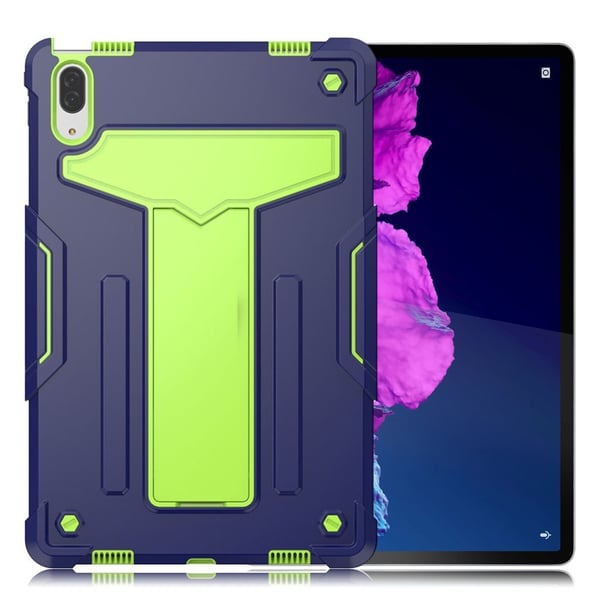 Lenovo Tab P11 Pro T-formet silikonveske med kickstand - Mørkeblå / Grønn
