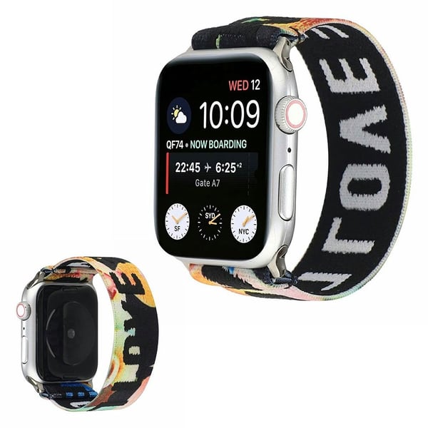 Apple Watch Series 6 / 5 40 mm elastisk klokkerem - Love Fargerik Bakgrunn