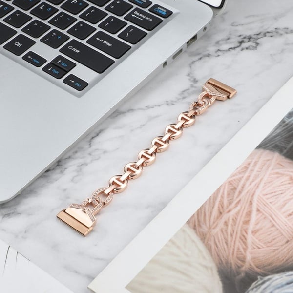 Fitbit Versa 3 urrem med rhinestone-dekor - Rose Gull