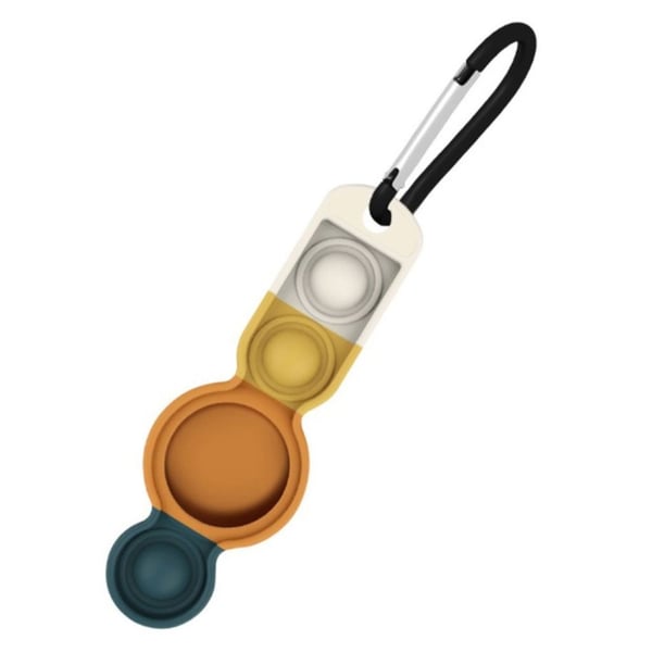 AirTags push fidget bubble toy design silikoneetui - Grøn / Orange