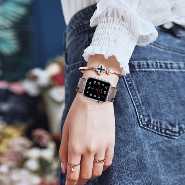 Apple Watch 40 mm elastisk klokkerem med stilig mønster - Kamuflasje