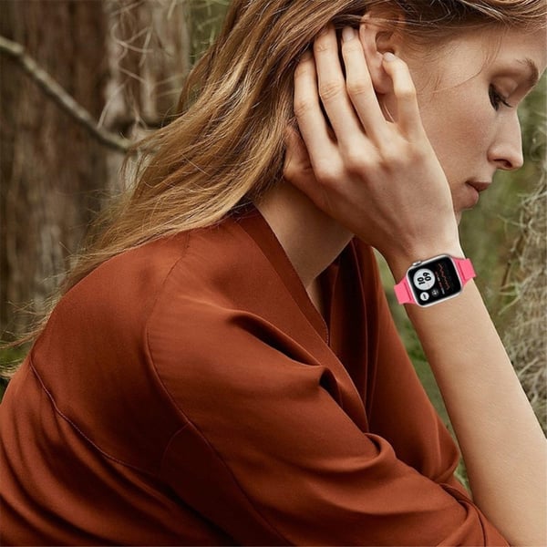 Apple Watch 42 mm - 44 mm klokkerem i nylon - Mørkerosa