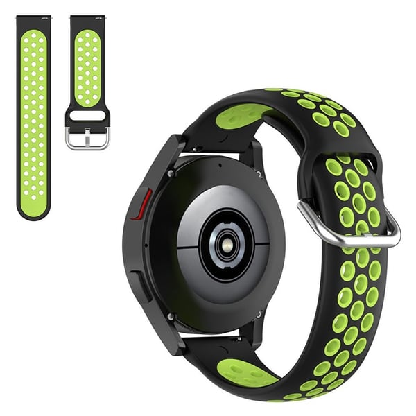 20 mm tofarget klokkerem i silikon til Samsung-klokke - Svart / Lime