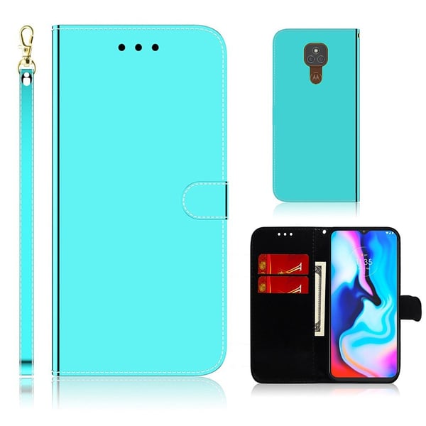 Mirror Motorola Moto E7 Plus Flippetui - Cyan