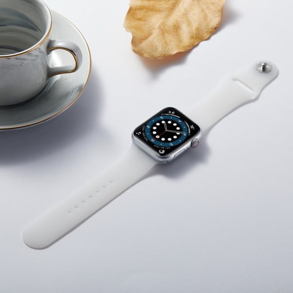 Apple Watch 42mm - 44mm fargeskiftende klokkerem i silikon - Hvit Til Rosa Rosa