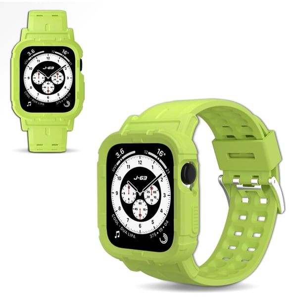 Apple Watch 42mm - 44mm multihulls klokkerem i silikon - Grønn / Størrelse: L