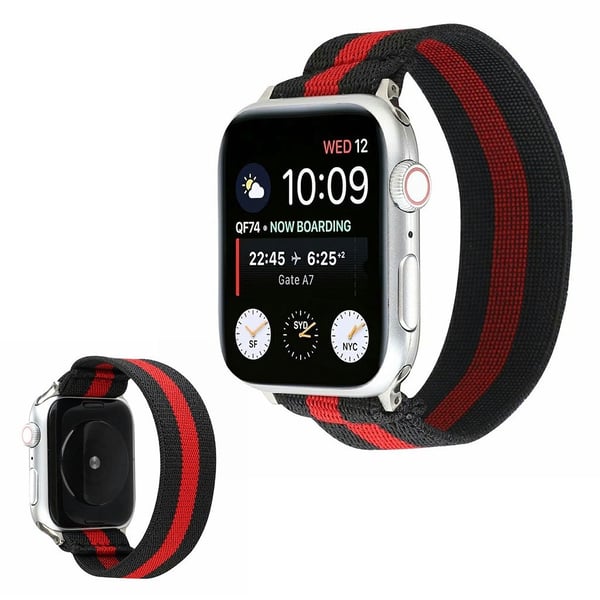 Apple Watch Series 6 / 5 40 mm elastisk klokkerem - Mellom Svart Er Det En Rød Linje