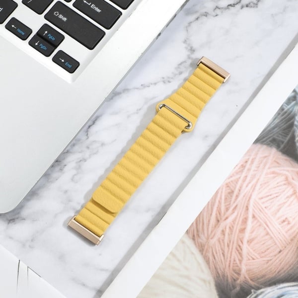 Fitbit Versa 3 aito nahkakellon ranneke - Keltainen