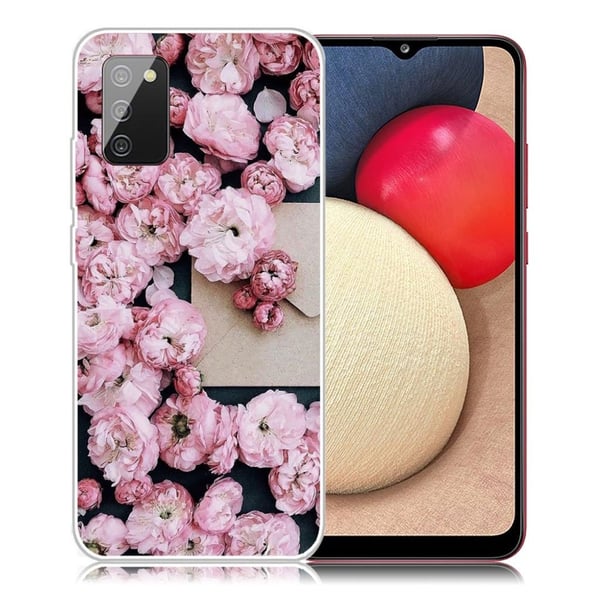 Deco Samsung Galaxy A02s Etui - Rosa Blomst