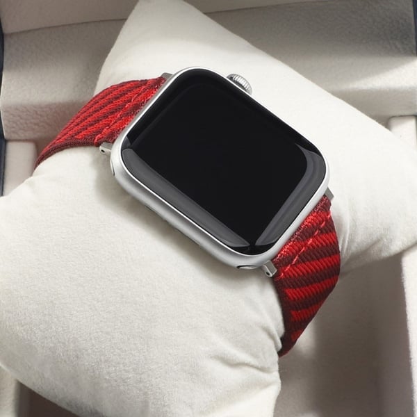 Apple Watch 42mm - 44mm kul tofarget nylonklokkerem - Rød