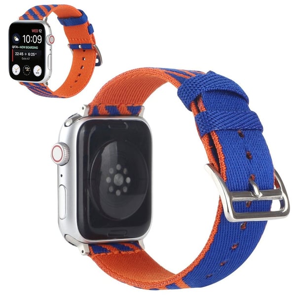 Apple Watch 40 mm kul nylonklokkerem i to farger - Blå / Oransje