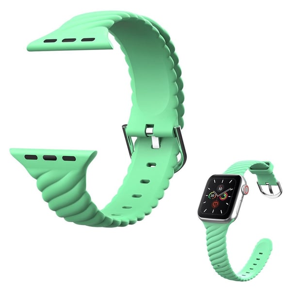 Apple Watch 40 mm silikonklokkerem i vridd stil - Gulgrønn