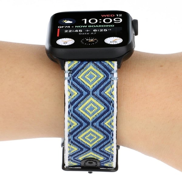 Apple Watch Series 6 / 5 44 mm etnisk urrem i ekte skinn - Blå