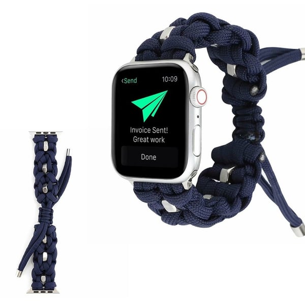 Apple Watch Series 6 / 5 40 mm nylon i rustfritt stålarmbånd - Mørkeblå